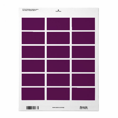 Grape purple solid color  label