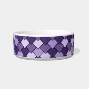 Grape Purple Square and Diamond Pattern Bowl