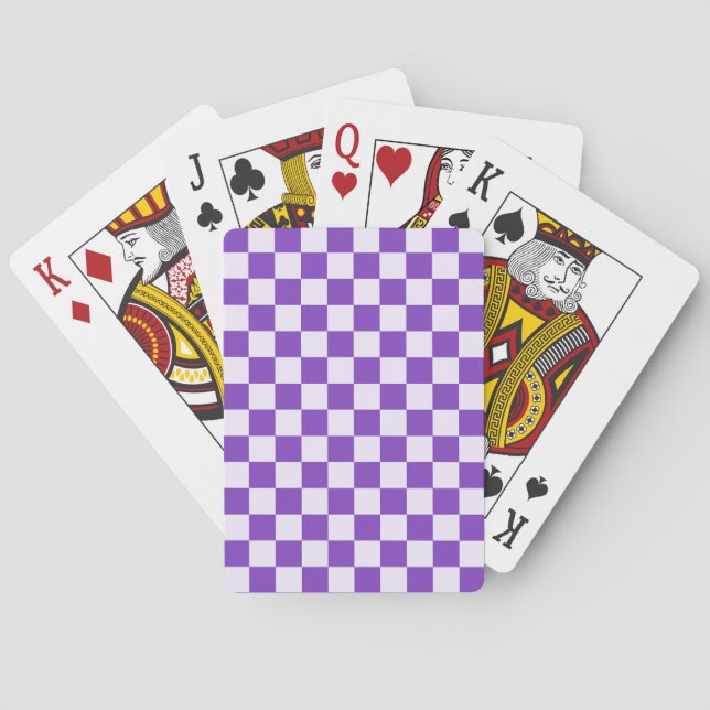 Grape soda checkerboard pattern poker cards (Back)