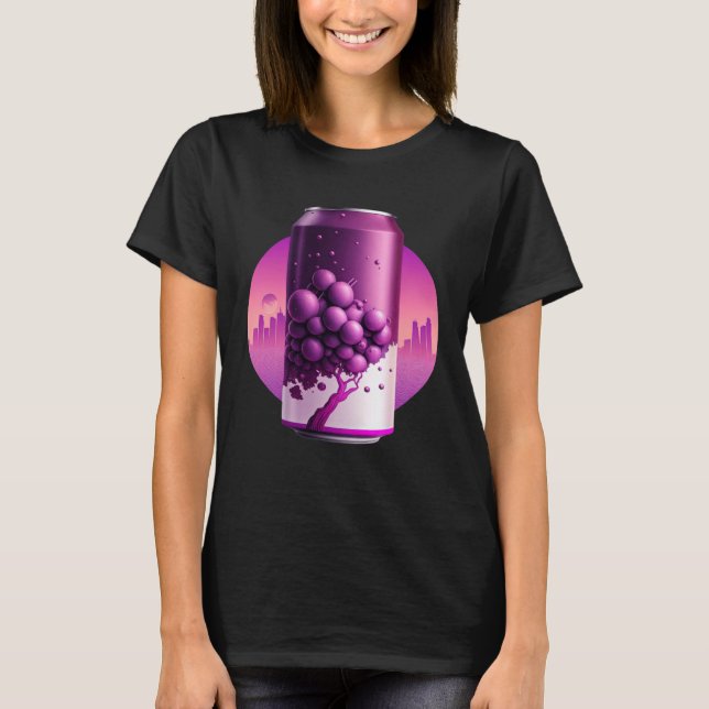 Grape Soda Synthwave 80s Retrowave Aesthetic  1 T-Shirt (Front)