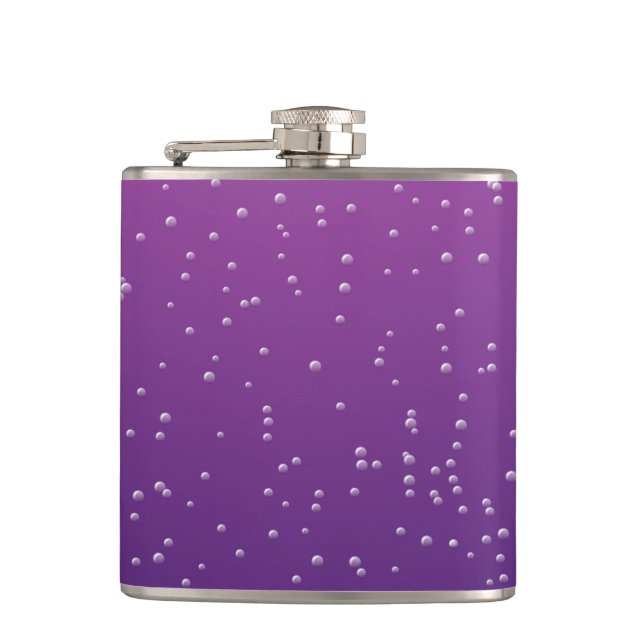 Grape Soda with Tiny Bubbles Background Art Hip Flask (Front)