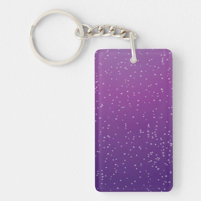 Grape Soda with Tiny Bubbles Background Art Keychain (Front)