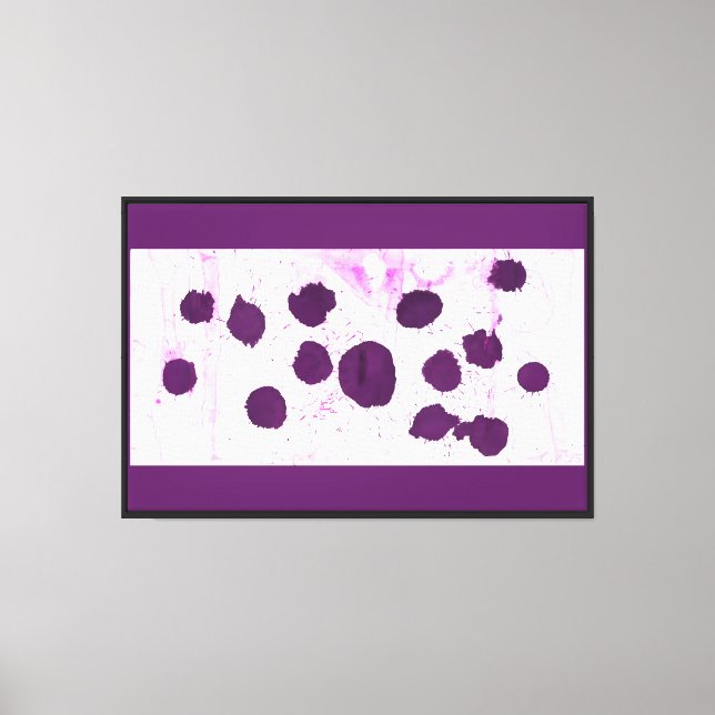 Grape Splatter in Water Stretched Canvas Print (Front)