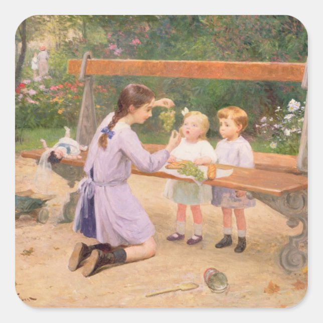 Grape tasting square sticker (Front)