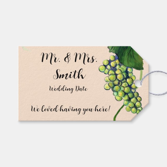 Grape Themed Customizable Gift Tag (Front (Horizontal))