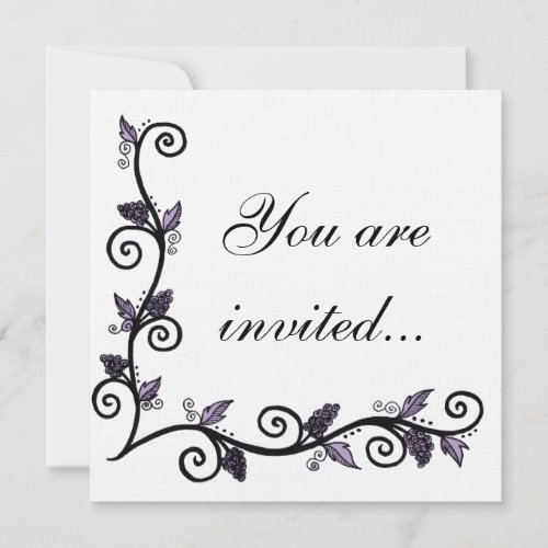 Grape vine border design invitation