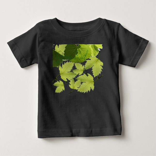 Grape Vine Green Leaves Baby T-Shirt (Front)
