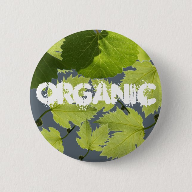 Grape Vine Green Leaves Button (Front)