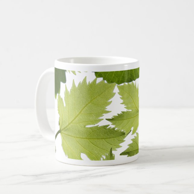 Grape Vine Green Leaves Coffee Mug (Front Left)