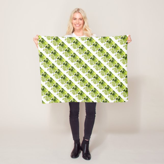 Grape Vine Green Leaves Fleece Blanket (In Situ)