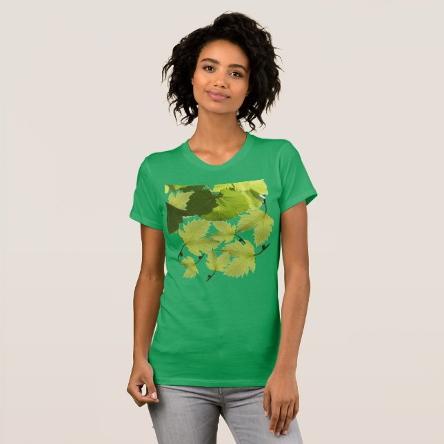 Grape Vine Green Leaves T-Shirt (Front Full)
