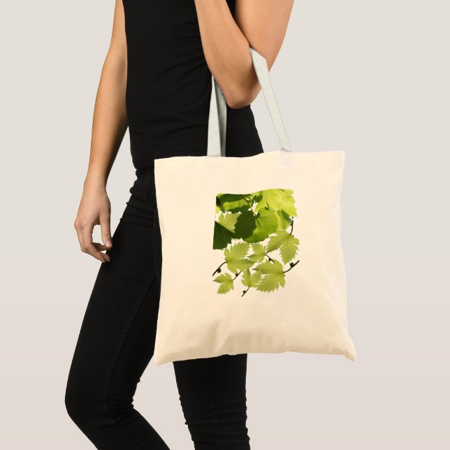 Grape Vine Green Leaves Tote Bag (Front (Product))