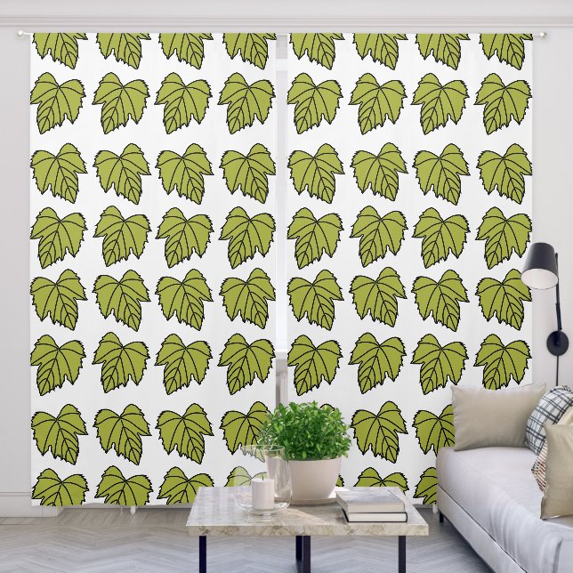 Grape Vine Green Leaves Vines Blackout Curtains (Living Room)