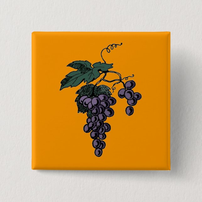 Grape Vine Pinback Button (Front)