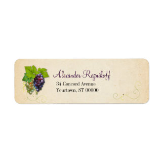 Grape Vine Return Address Label