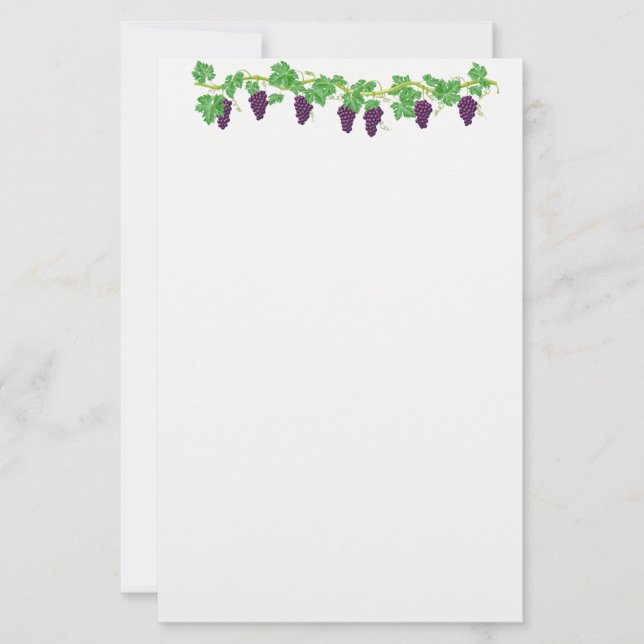 Grape Vine Stationery Paper (Front)