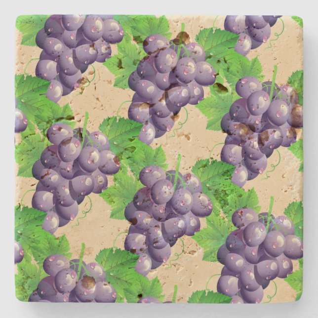 Grape Vine Stone Coaster (Front)