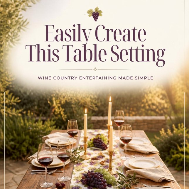 Grape Vine Table Runner for Wine Country Dining (Create a warm, inviting table with this elegant wine country table runner featuring rich grapevines)