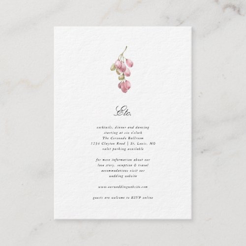 Grape Vine Wedding Details Enclosure Card