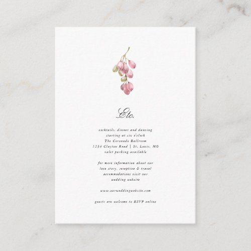 Grape Vine Wedding Details Enclosure Card