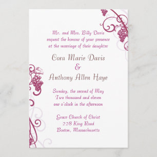 Grape Vine Wedding Invitation