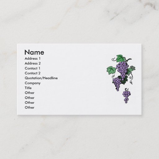 Customizable Grape Vines Business Card