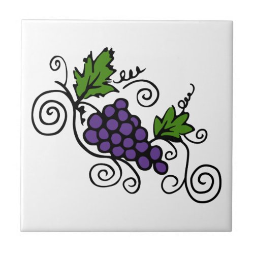 Grape Vines Ceramic Tile