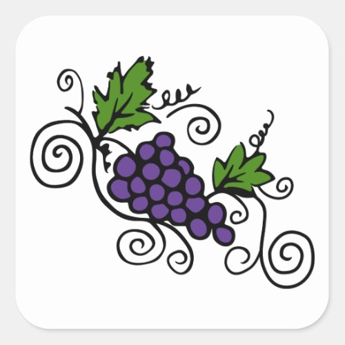 Grape Vines Square Sticker