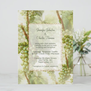 Grape Vines Winery Themed Large Wedding Invitation