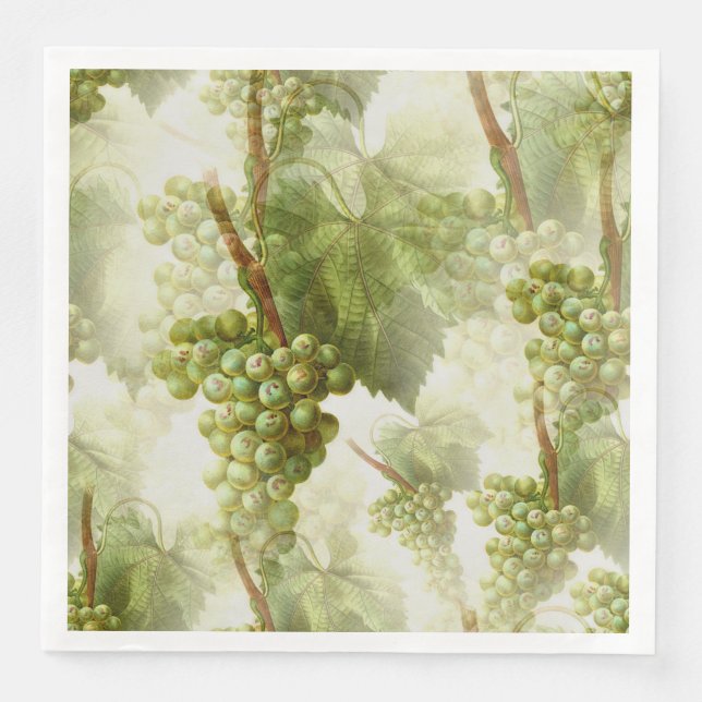 Grape Vines Winery Wedding Paper Dinner Napkins (Front)