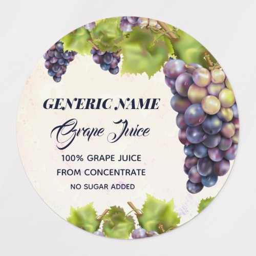 Grape Vineyard Jam Jar Canning Labels