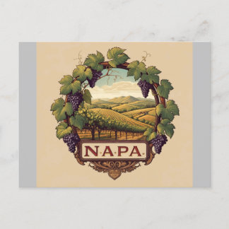 Grape Vineyard Napa Valley Souvenir Postcard
