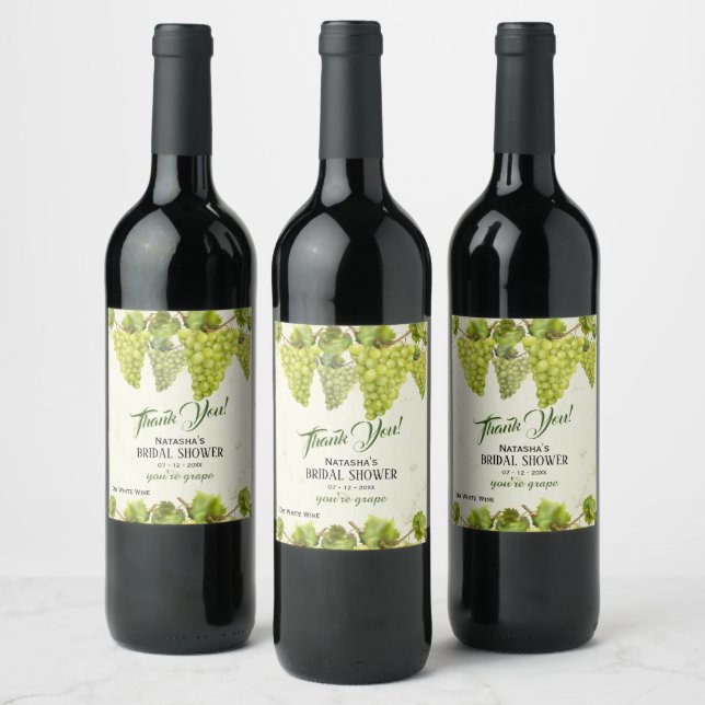 Grape Vineyard Wedding Wine Label (Bottles)