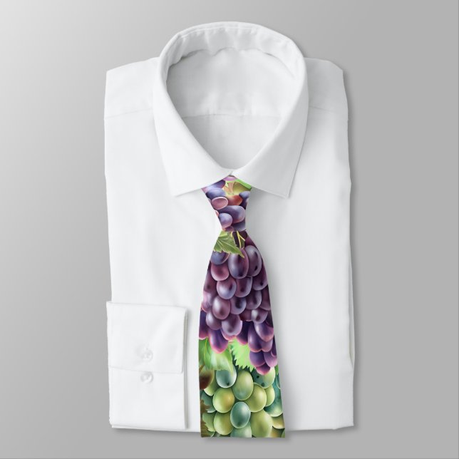 Grape vineyard winery Tuscan Italian collage mens Neck Tie (Tied)