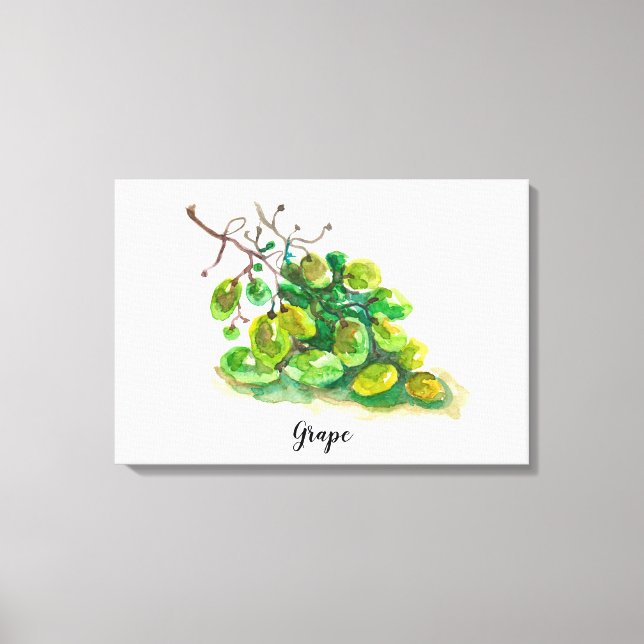 Grape watercolour painting. canvas print (Front)