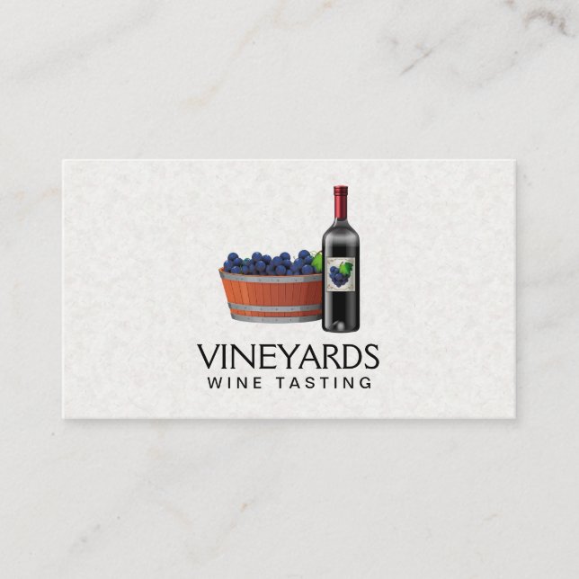 Grape Wine Barrel | Wine Bottle Business Card (Front)