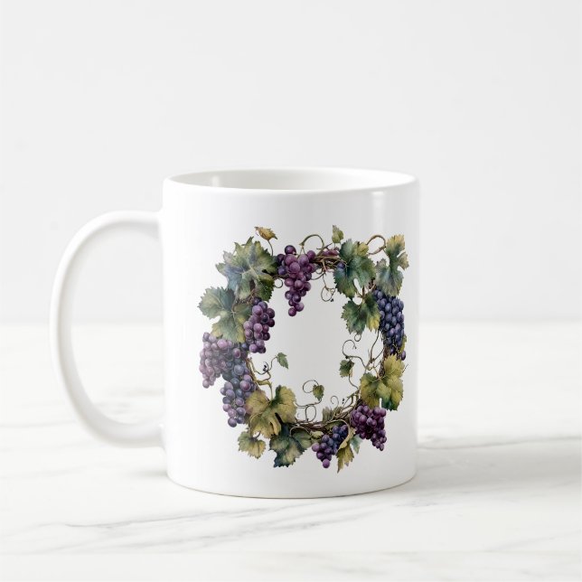 Grape Wreath Coffee Mug (Left)