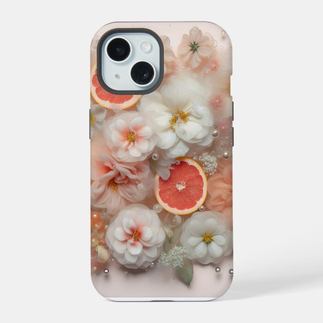 Grapefruit and Flowers Iphone Case (Back)