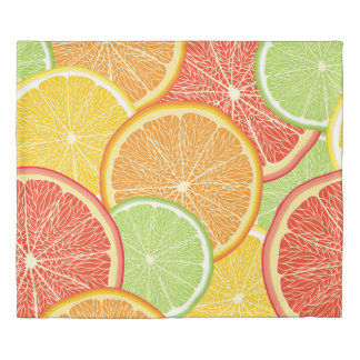 Grapefruit and orange abstract background. duvet cover