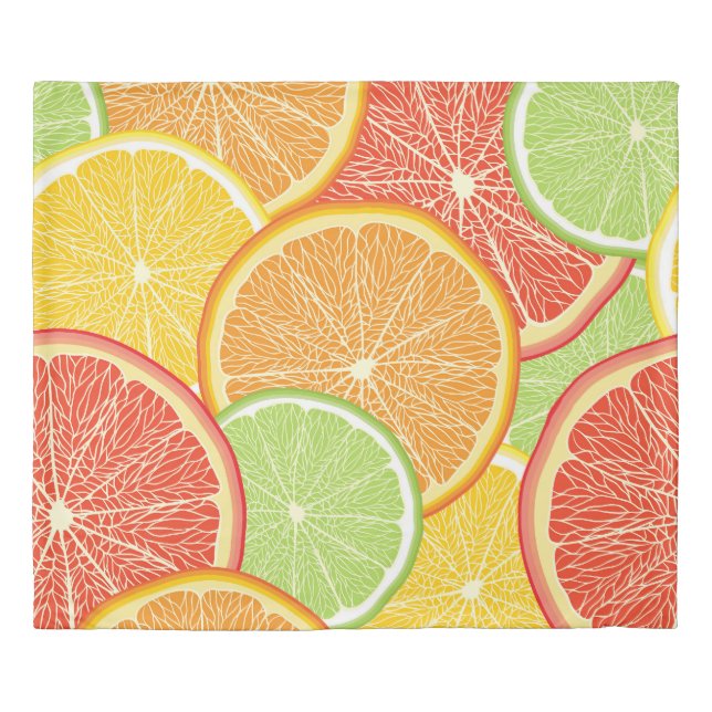 Grapefruit and orange abstract background. duvet cover (Front)