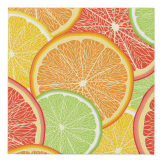 Grapefruit and orange abstract background. faux canvas print