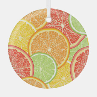 Grapefruit and orange abstract background. glass ornament