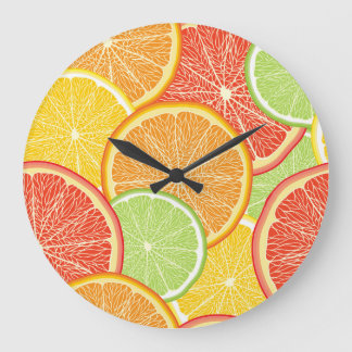 Grapefruit and orange abstract background. large clock