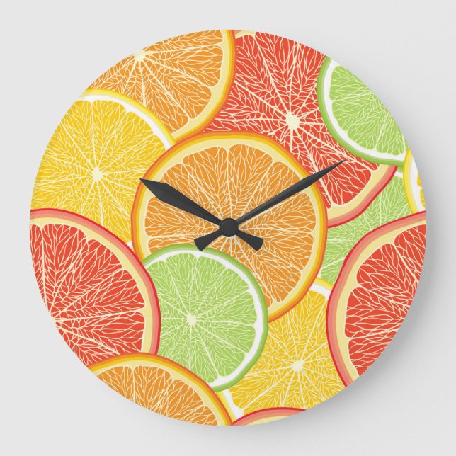 Grapefruit and orange abstract background. large clock (Front)