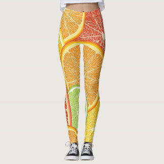 Grapefruit and orange abstract background. leggings
