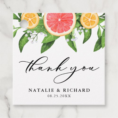 Grapefruit and Oranges Summer Wedding Thank You Favor Tags