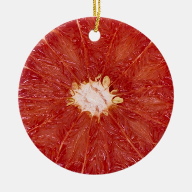 Grapefruit Ceramic Ornament (Front)