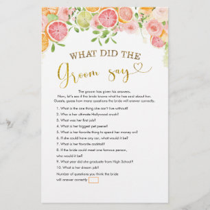 Grapefruit Citrus Bridal Shower What Groom Say