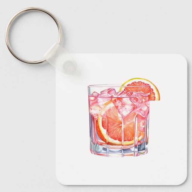 Grapefruit Citrus Cocktail Keychain (Front)
