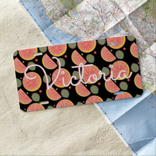 Grapefruit Confetti Name License Plate